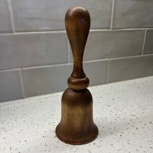 Vintage wooden bell w/brass ringer